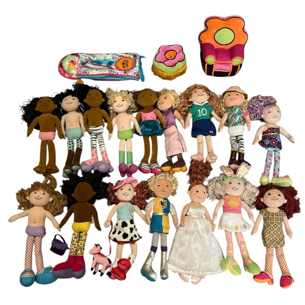 Manhattan Toy Groovy Girls 16 Dolls Bundle with Chair, Foot Rest & Sleeping Bag